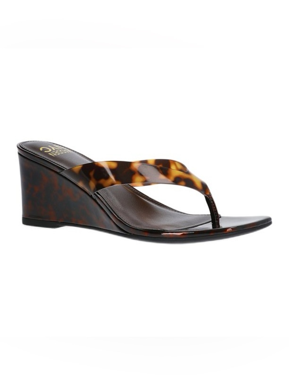 Madden NYC Tortoiseshell Brown Slide Thong Sandals NWT
